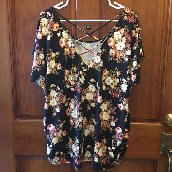 Sexy SJS 🌸🌼🌸Floral Strappy-Back Blouse - Picture 2 of 8